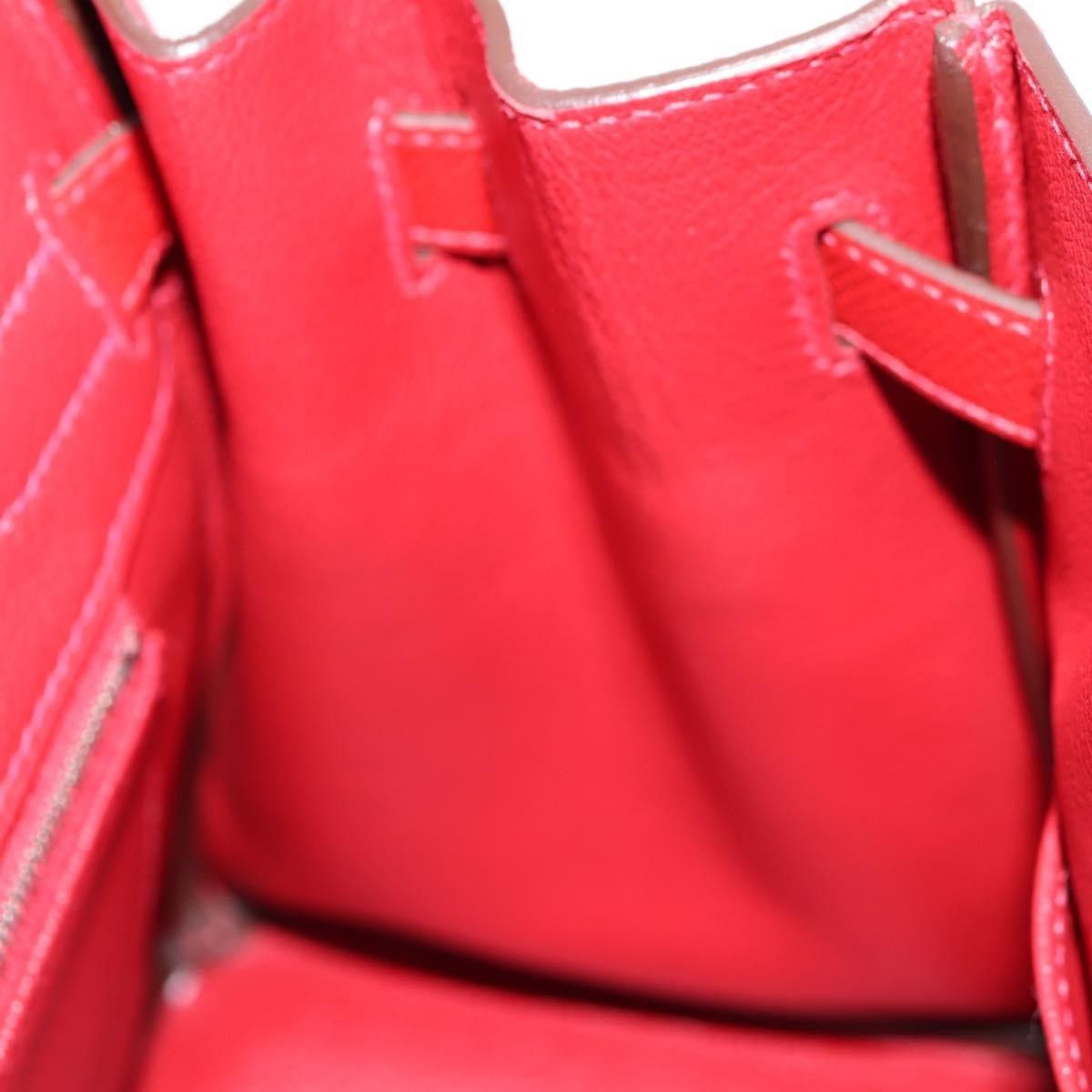 Hermes Hermes Birkin Handbag Red Epsom with Palladium Hardware Size ONE SIZE - 14 Thumbnail