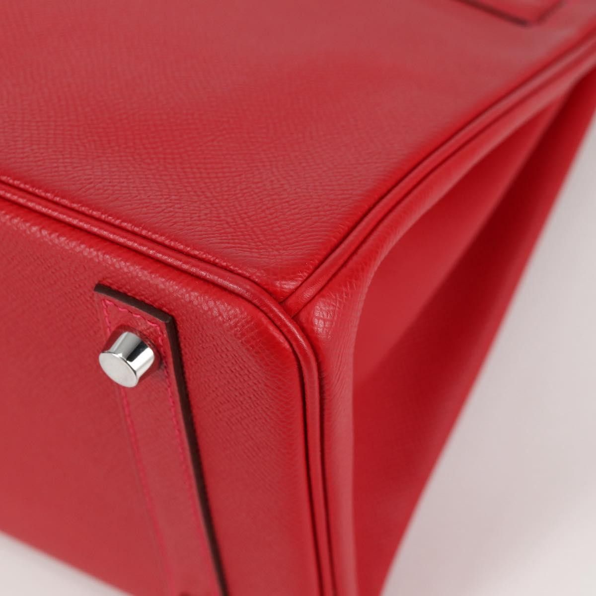 Hermes Hermes Birkin Handbag Red Epsom with Palladium Hardware Size ONE SIZE - 11 Thumbnail