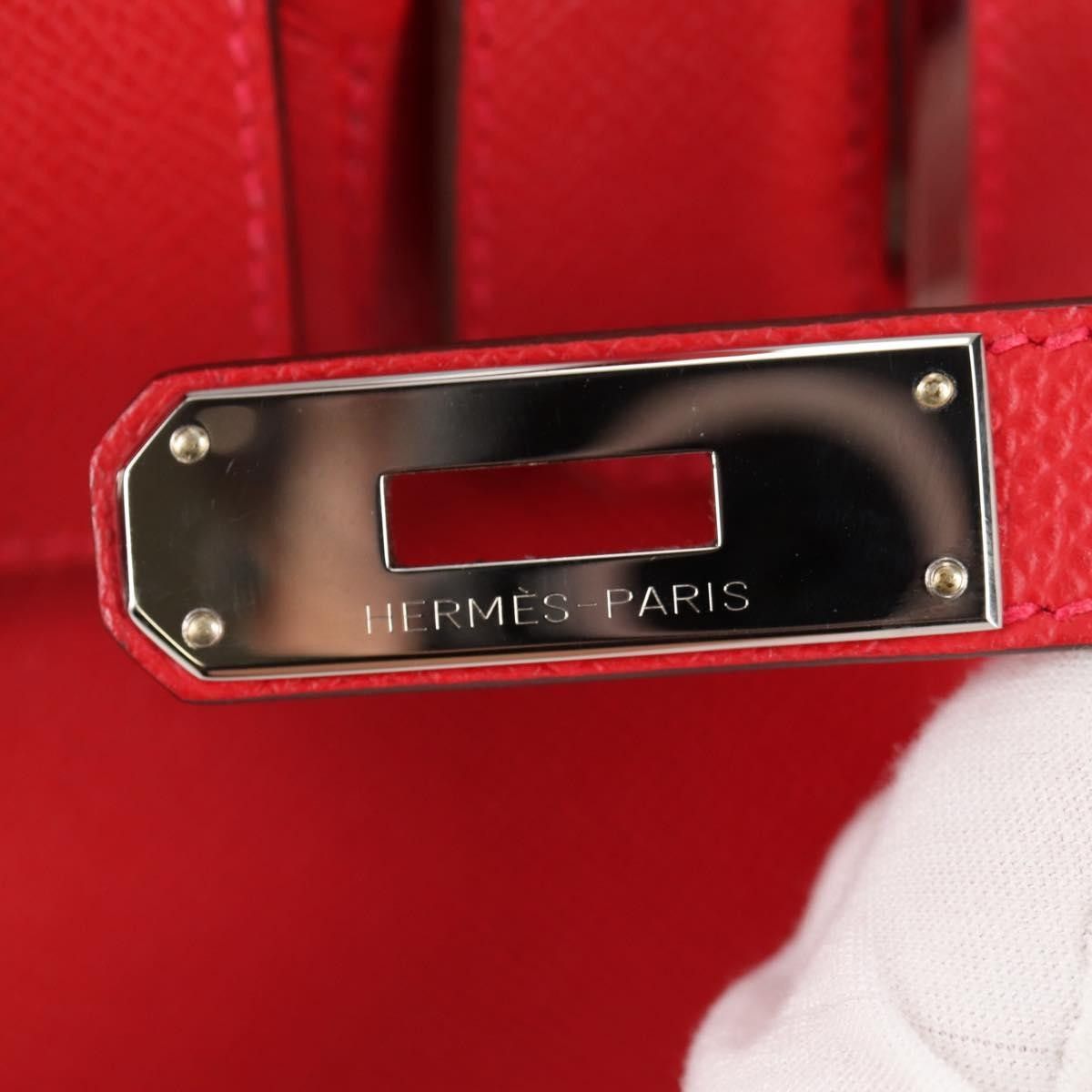 Hermes Hermes Birkin Handbag Red Epsom with Palladium Hardware Size ONE SIZE - 20 Thumbnail