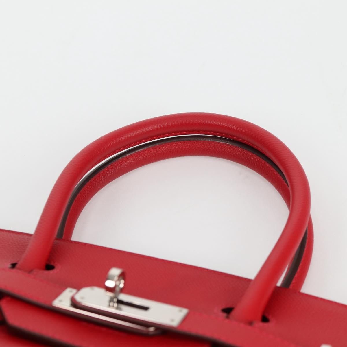 Hermes Hermes Birkin Handbag Red Epsom with Palladium Hardware Size ONE SIZE - 16 Thumbnail