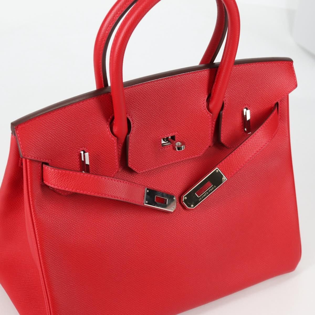 Hermes Hermes Birkin Handbag Red Epsom with Palladium Hardware Size ONE SIZE - 19 Thumbnail