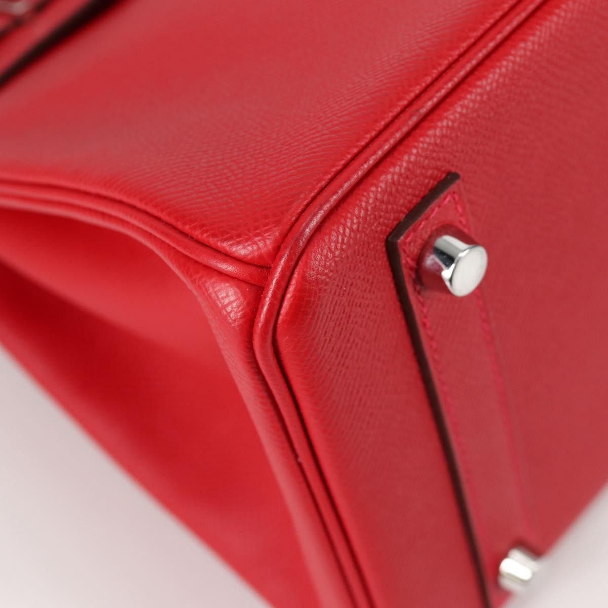 Hermes Hermes Birkin Handbag Red Epsom with Palladium Hardware Size ONE SIZE - 8 Thumbnail