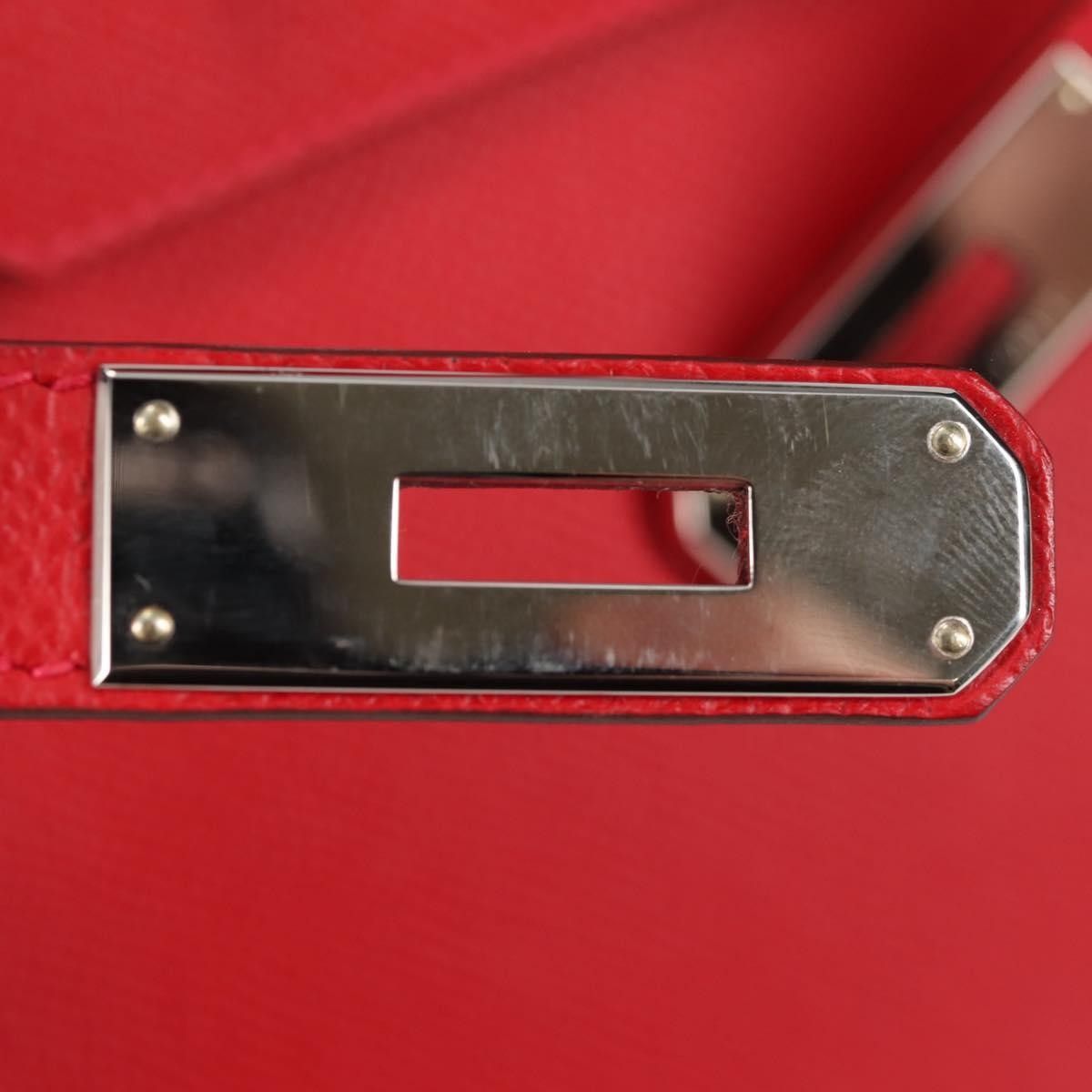 Hermes Hermes Birkin Handbag Red Epsom with Palladium Hardware Size ONE SIZE - 12 Thumbnail