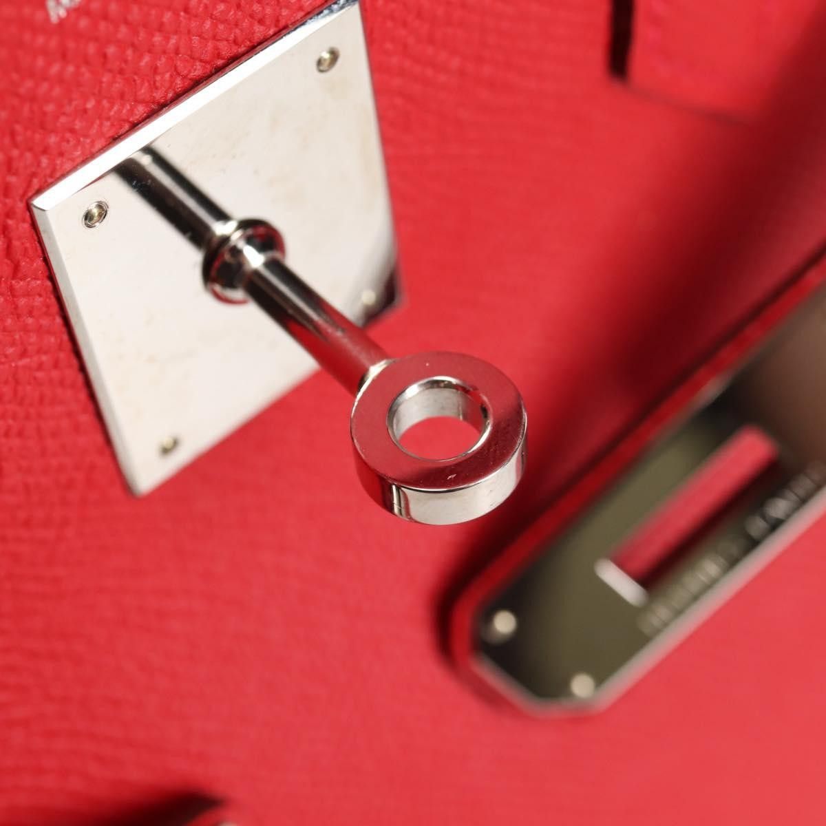 Hermes Hermes Birkin Handbag Red Epsom with Palladium Hardware Size ONE SIZE - 22 Thumbnail