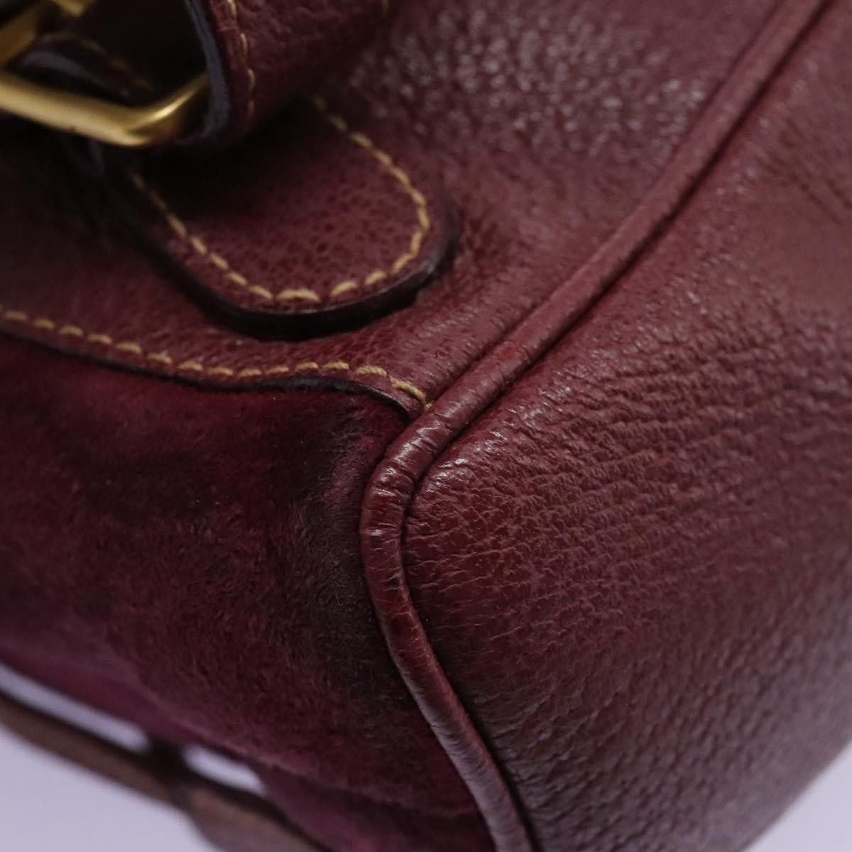 Gucci Gucci Vintage Bamboo Backpack Suede Size ONE SIZE - 10 Thumbnail