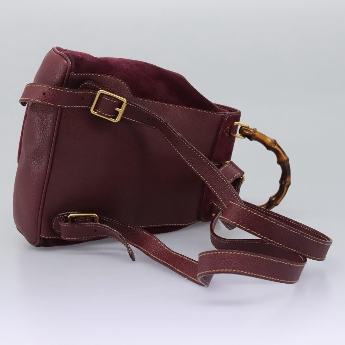 Gucci Gucci Vintage Bamboo Backpack Suede Size ONE SIZE - 17 Thumbnail