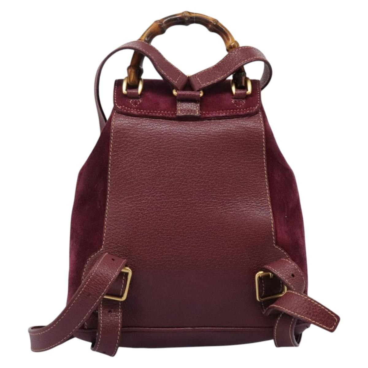 Gucci Gucci Vintage Bamboo Backpack Suede Size ONE SIZE - 2 Thumbnail