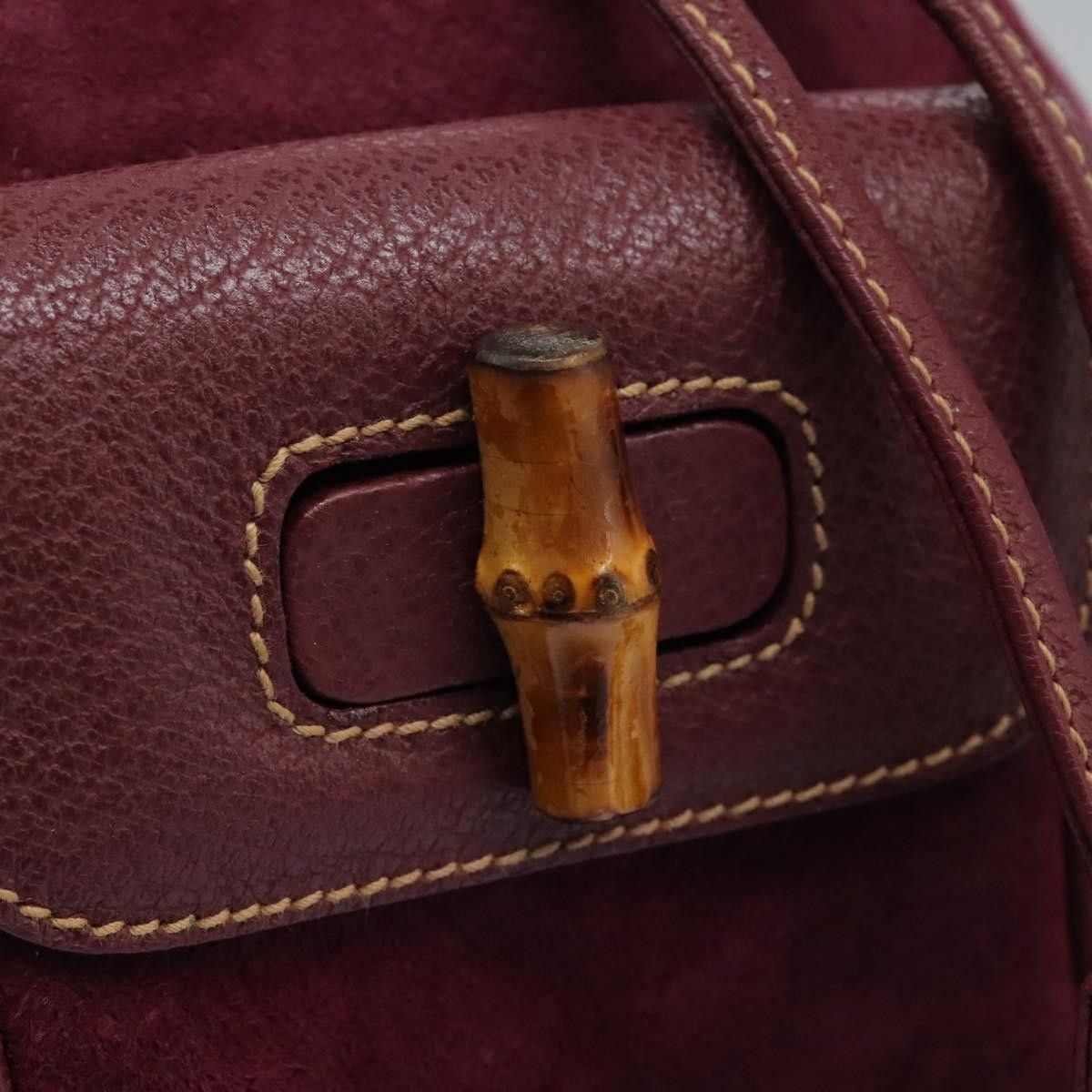 Gucci Gucci Vintage Bamboo Backpack Suede Size ONE SIZE - 13 Thumbnail