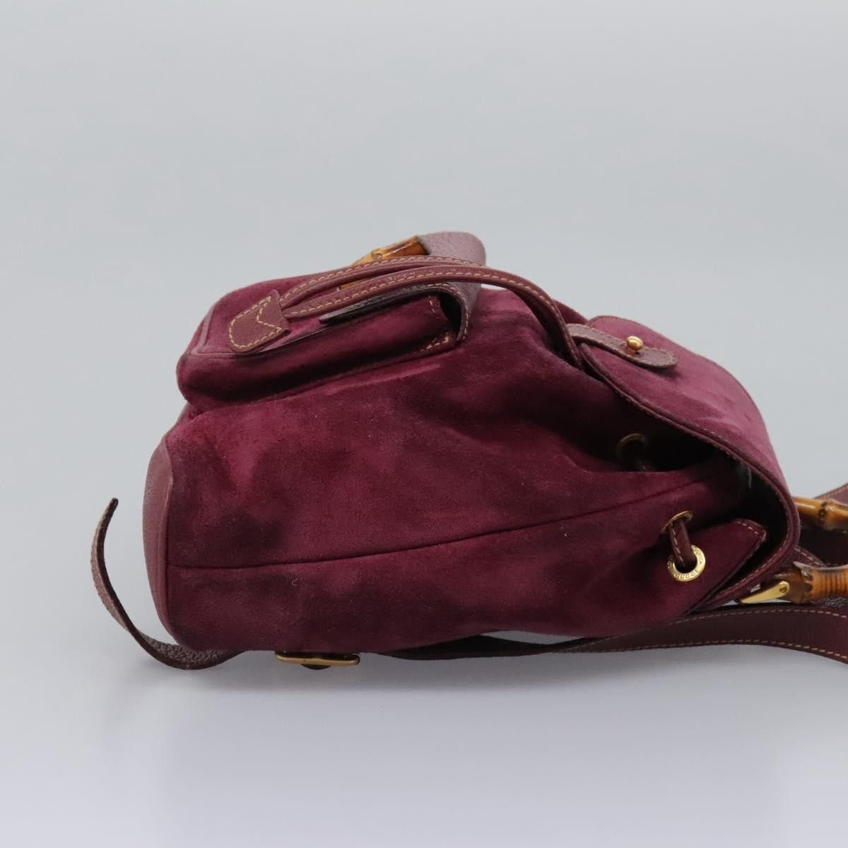 Gucci Gucci Vintage Bamboo Backpack Suede Size ONE SIZE - 4 Thumbnail