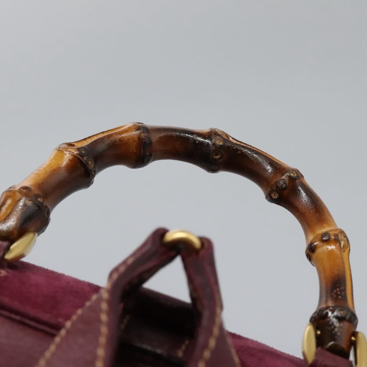 Gucci Gucci Vintage Bamboo Backpack Suede Size ONE SIZE - 16 Thumbnail