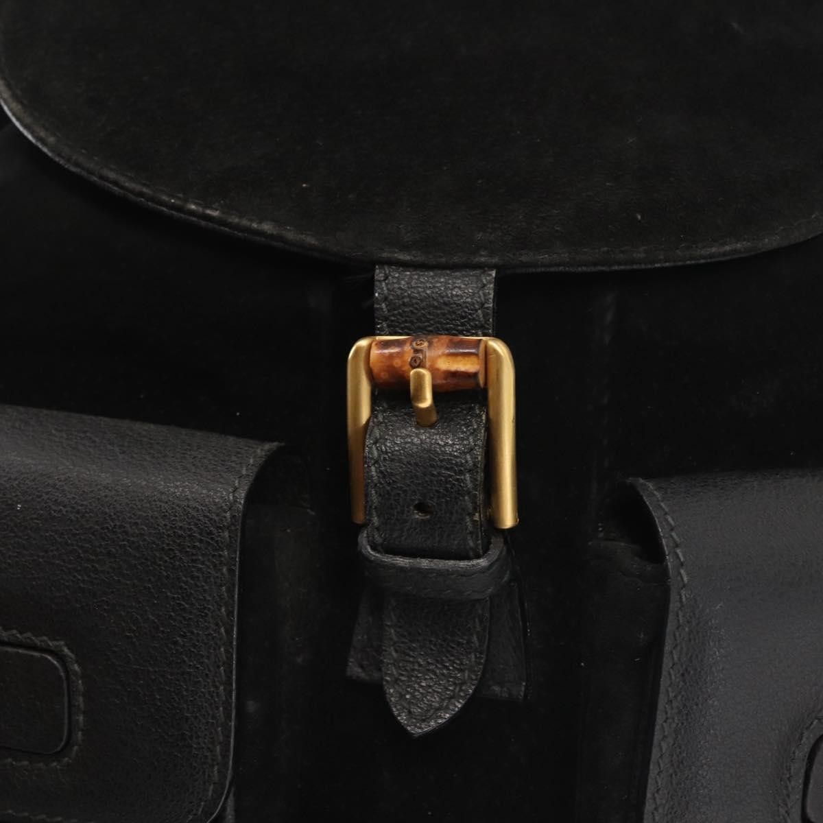 Gucci Gucci Vintage Bamboo Backpack Suede Size ONE SIZE - 13 Thumbnail