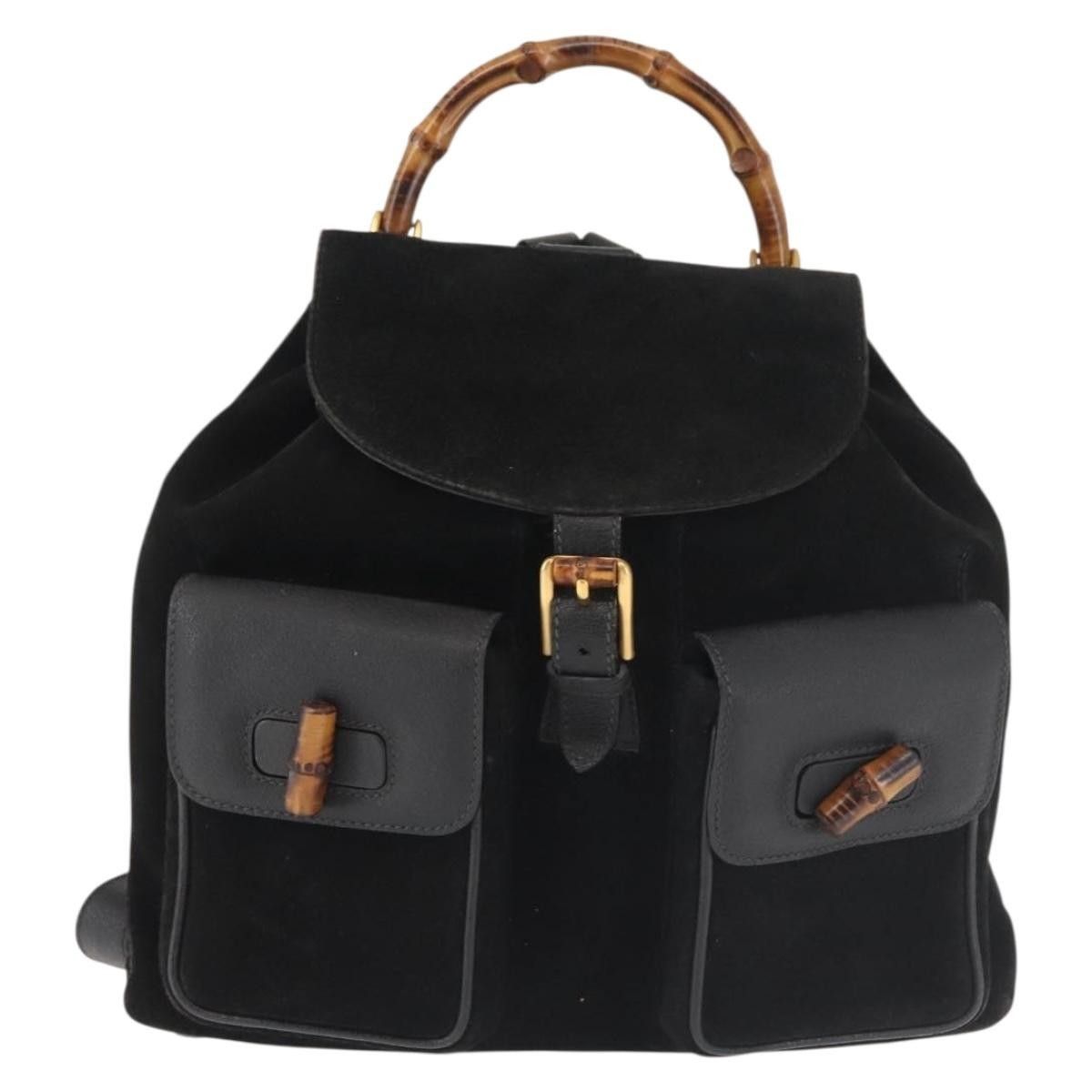 Gucci Gucci Vintage Bamboo Backpack Suede Size ONE SIZE - 19 Thumbnail