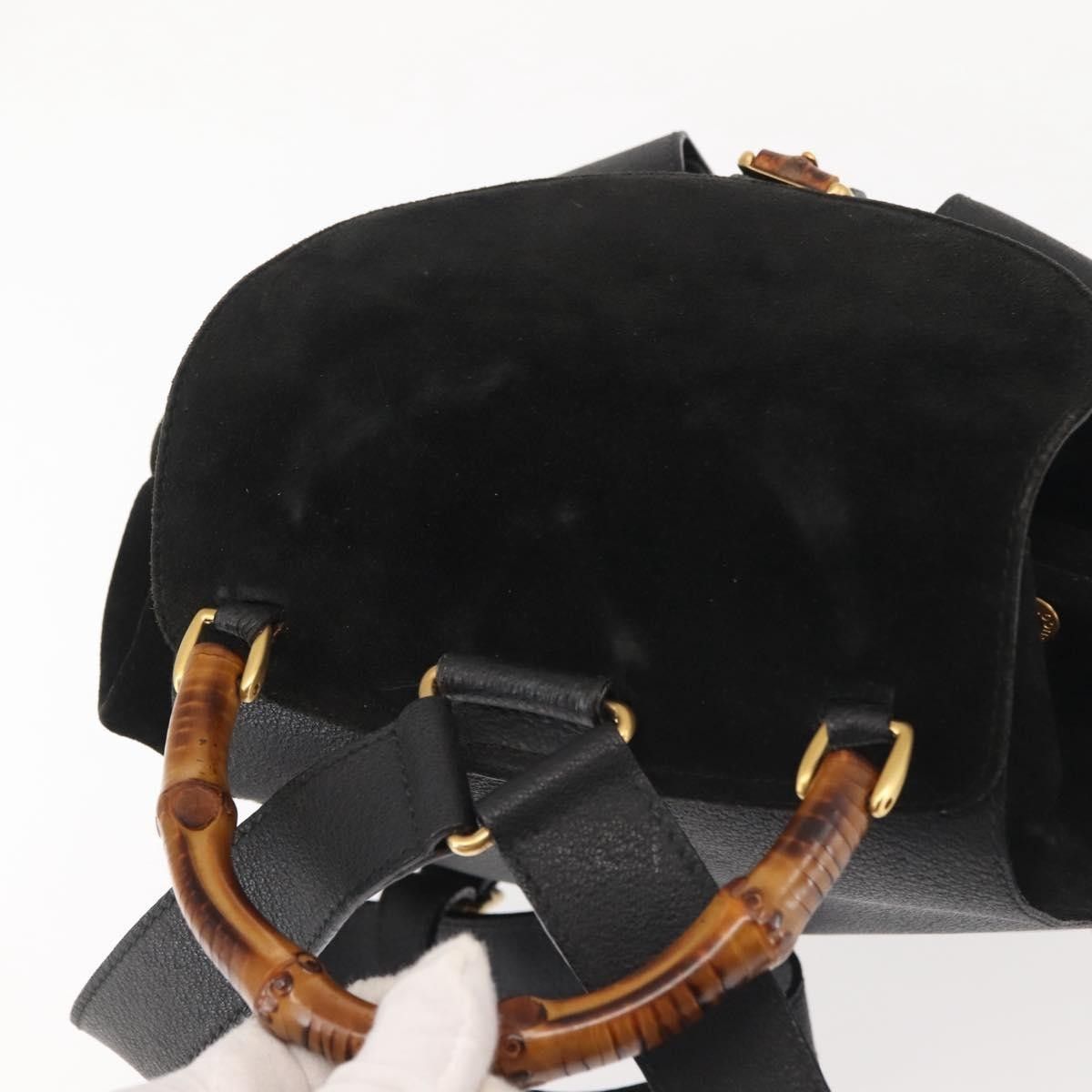 Gucci Gucci Vintage Bamboo Backpack Suede Size ONE SIZE - 8 Thumbnail