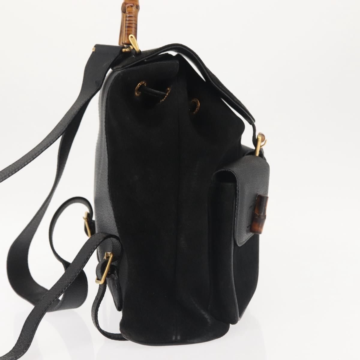 Gucci Gucci Vintage Bamboo Backpack Suede Size ONE SIZE - 4 Thumbnail