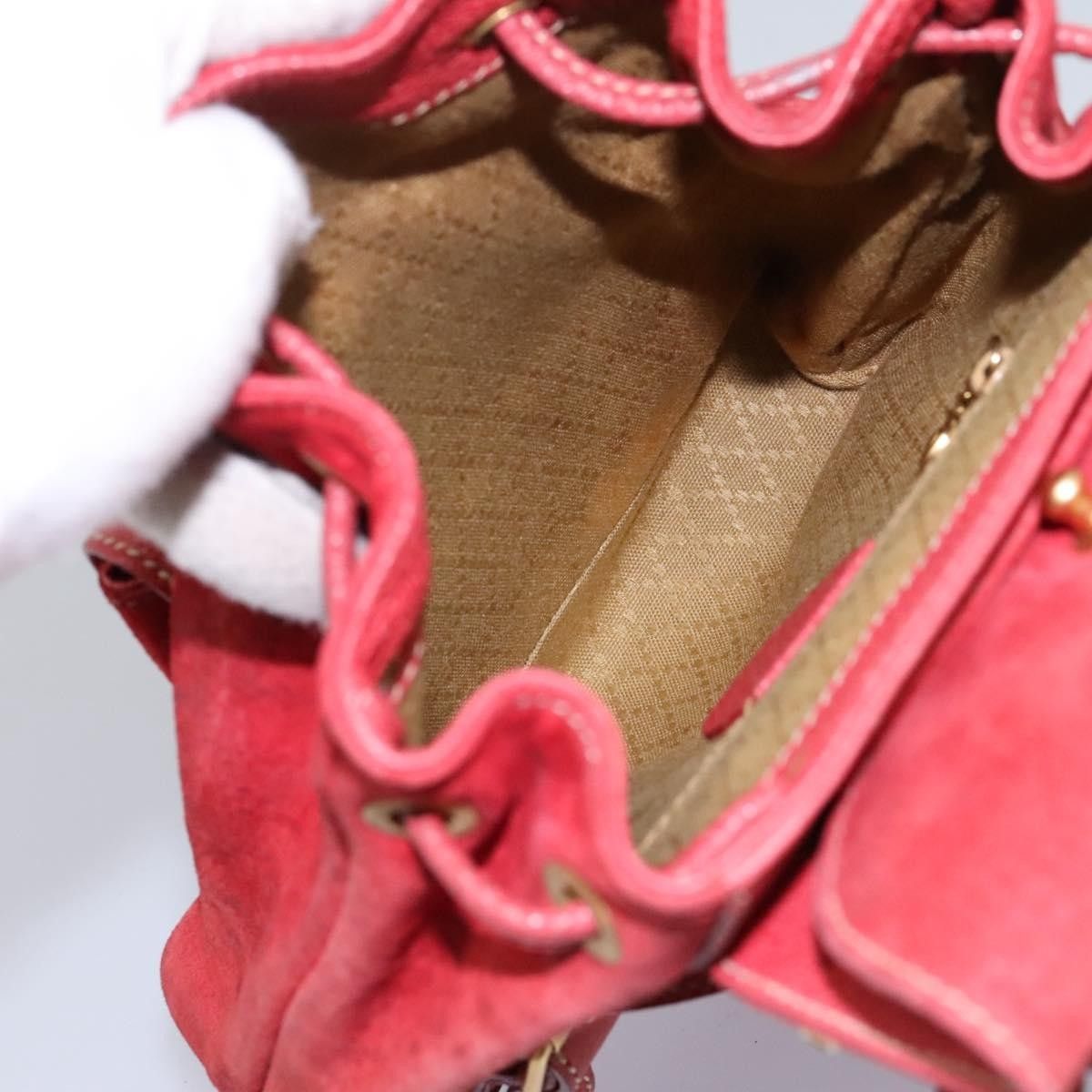 Gucci Gucci Vintage Bamboo Backpack Suede Size ONE SIZE - 5 Thumbnail