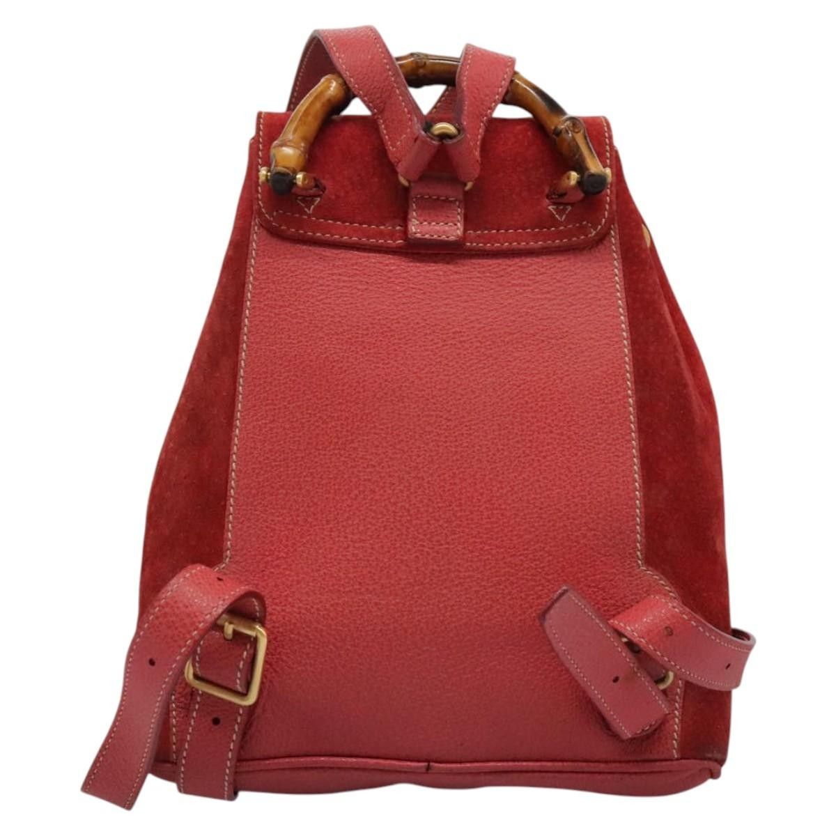 Gucci Gucci Vintage Bamboo Backpack Suede Size ONE SIZE - 2 Thumbnail