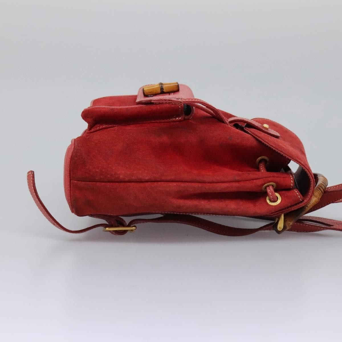 Gucci Gucci Vintage Bamboo Backpack Suede Size ONE SIZE - 4 Thumbnail