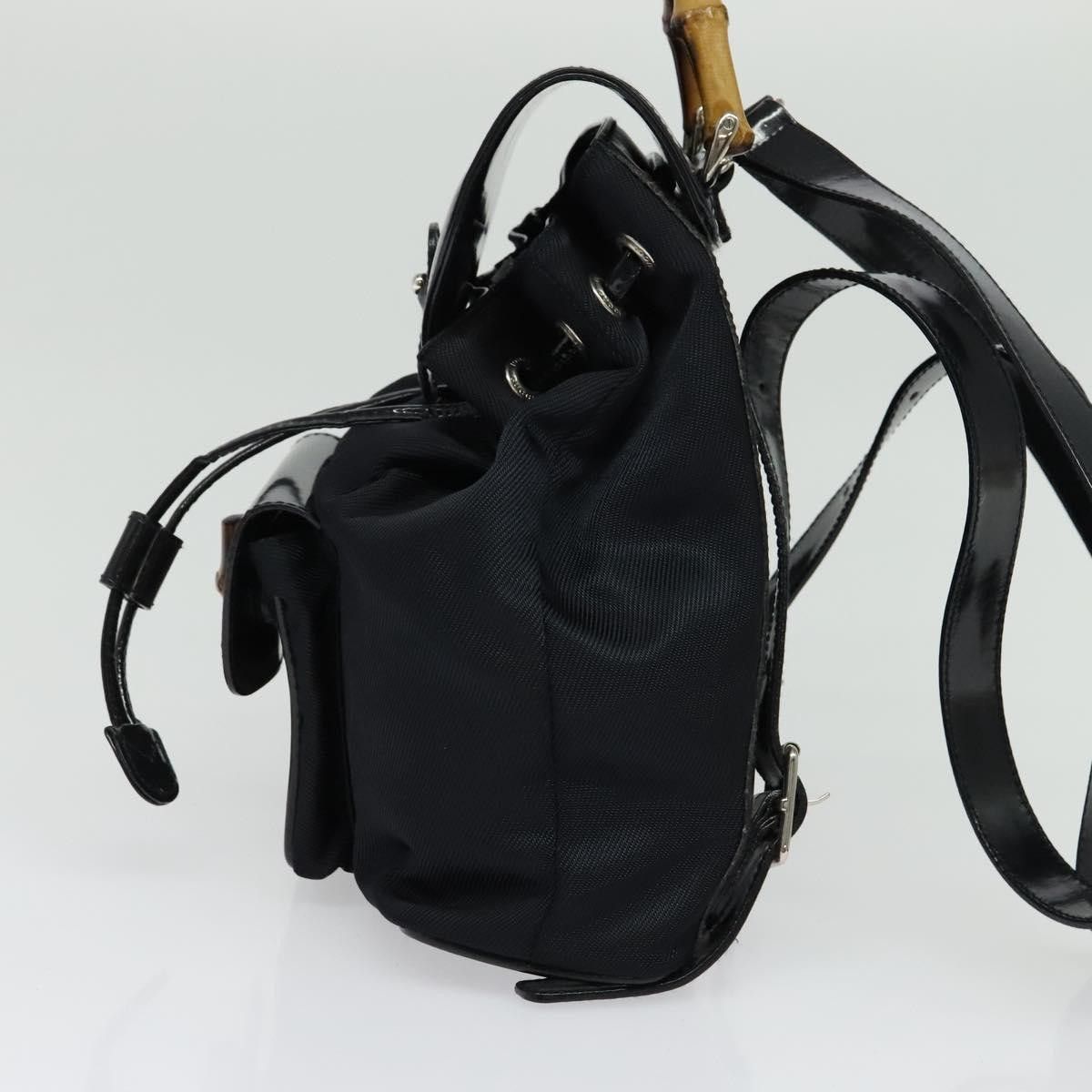 Gucci Gucci Vintage Bamboo Backpack Nylon and Patent Leather Size ONE SIZE - 3 Thumbnail