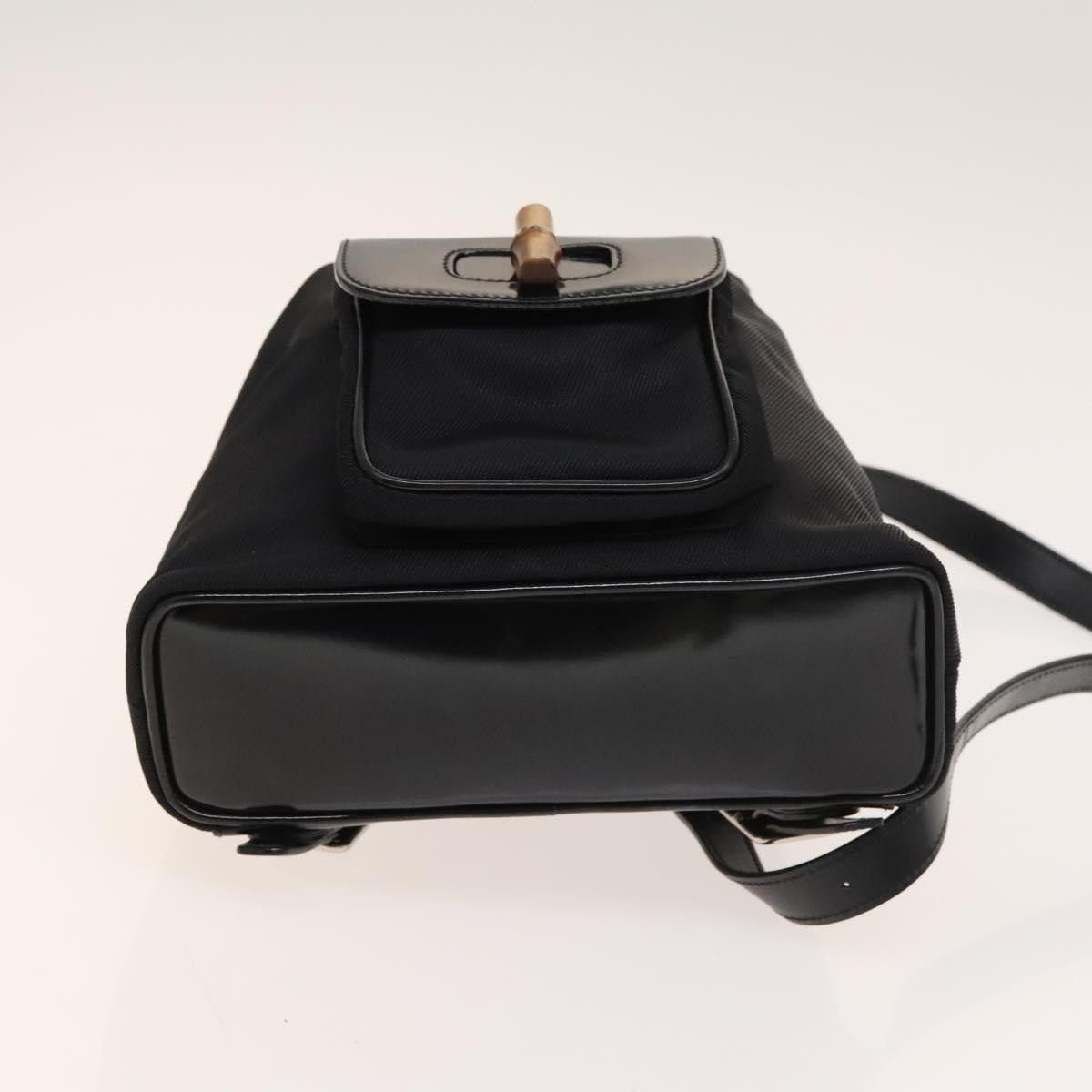 Gucci Gucci Vintage Bamboo Backpack Nylon and Patent Leather Size ONE SIZE - 13 Thumbnail