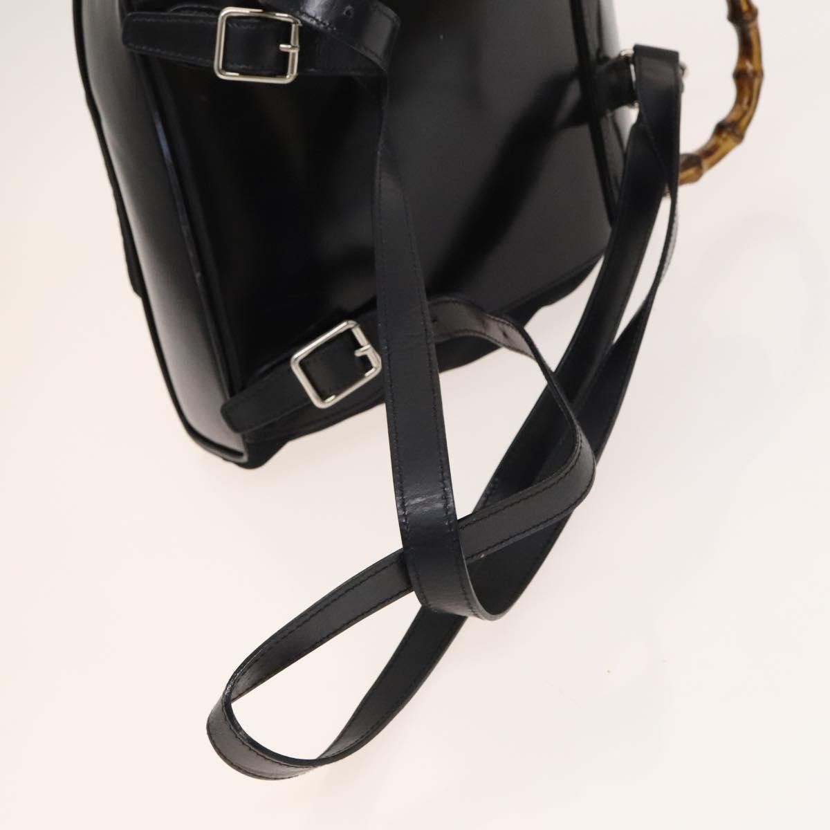 Gucci Gucci Vintage Bamboo Backpack Nylon and Patent Leather Size ONE SIZE - 18 Thumbnail