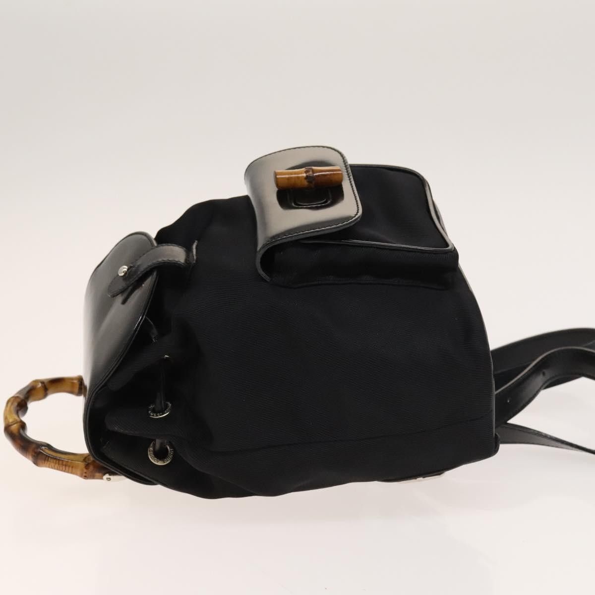 Gucci Gucci Vintage Bamboo Backpack Nylon and Patent Leather Size ONE SIZE - 4 Thumbnail