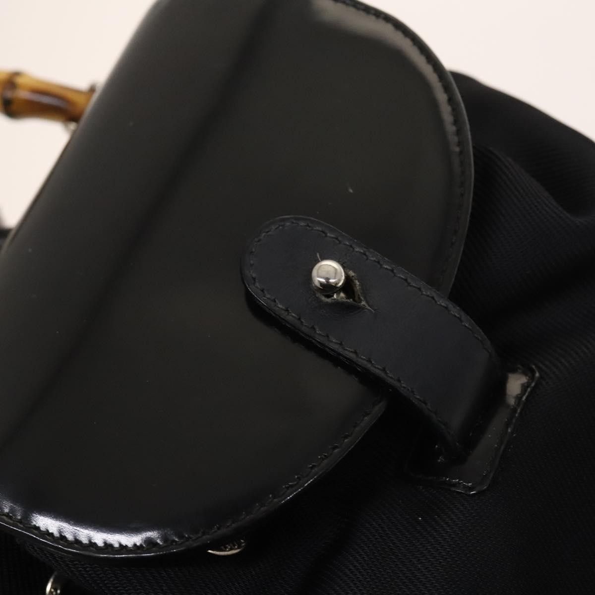Gucci Gucci Vintage Bamboo Backpack Nylon and Patent Leather Size ONE SIZE - 21 Thumbnail