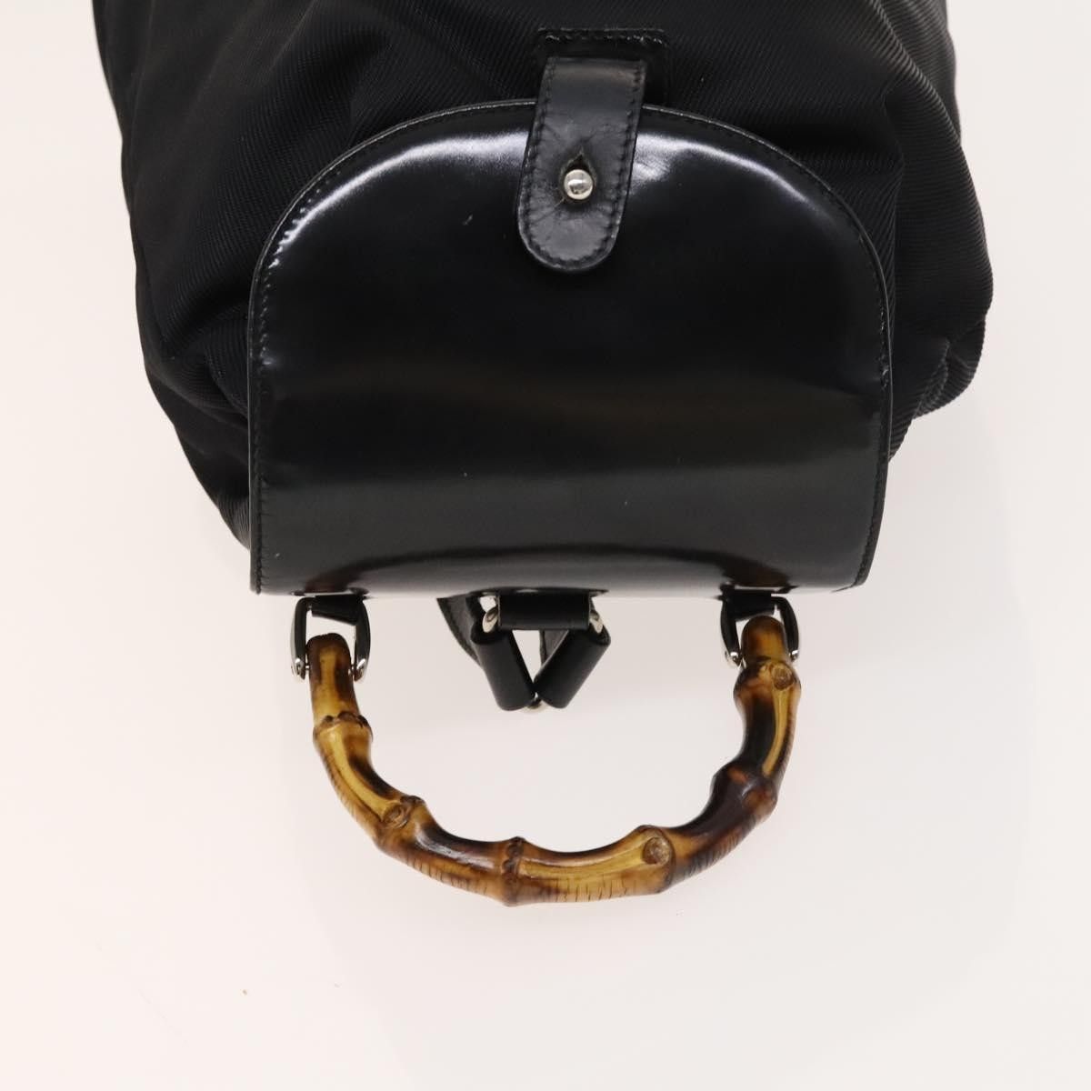 Gucci Gucci Vintage Bamboo Backpack Nylon and Patent Leather Size ONE SIZE - 8 Thumbnail