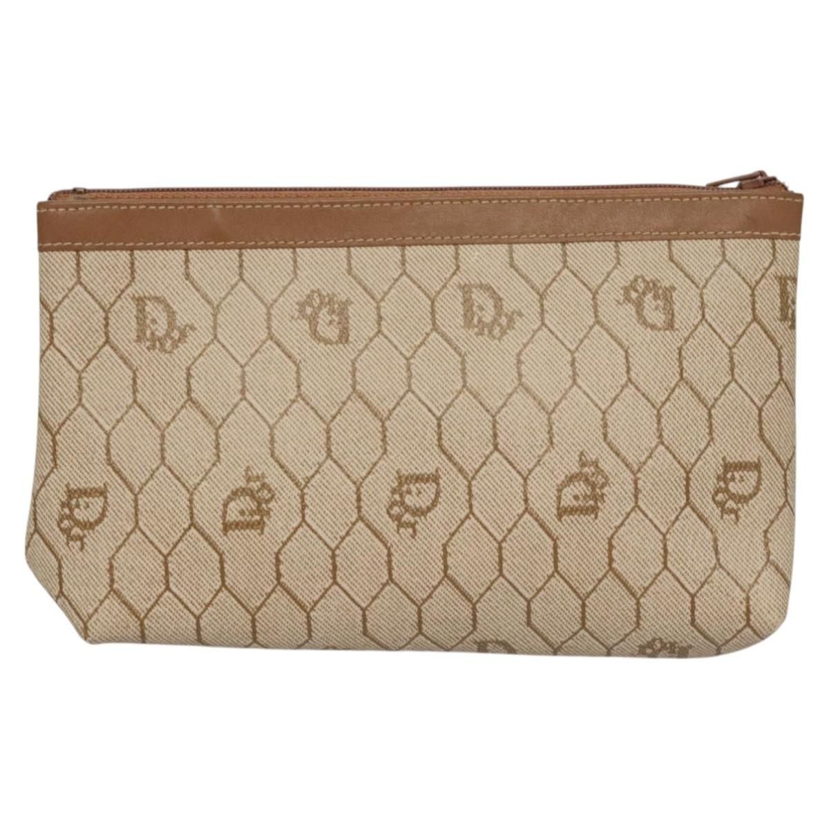 Dior Christian Dior Vintage Honeycomb Zip Pouch Coated Canvas Size ONE SIZE - 2 Thumbnail