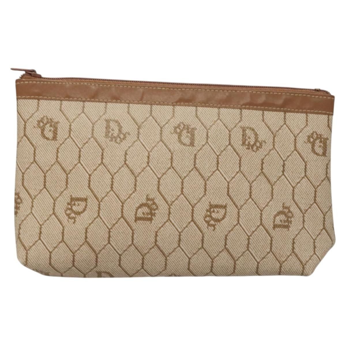 Dior Christian Dior Vintage Honeycomb Zip Pouch Coated Canvas Size ONE SIZE - 13 Thumbnail