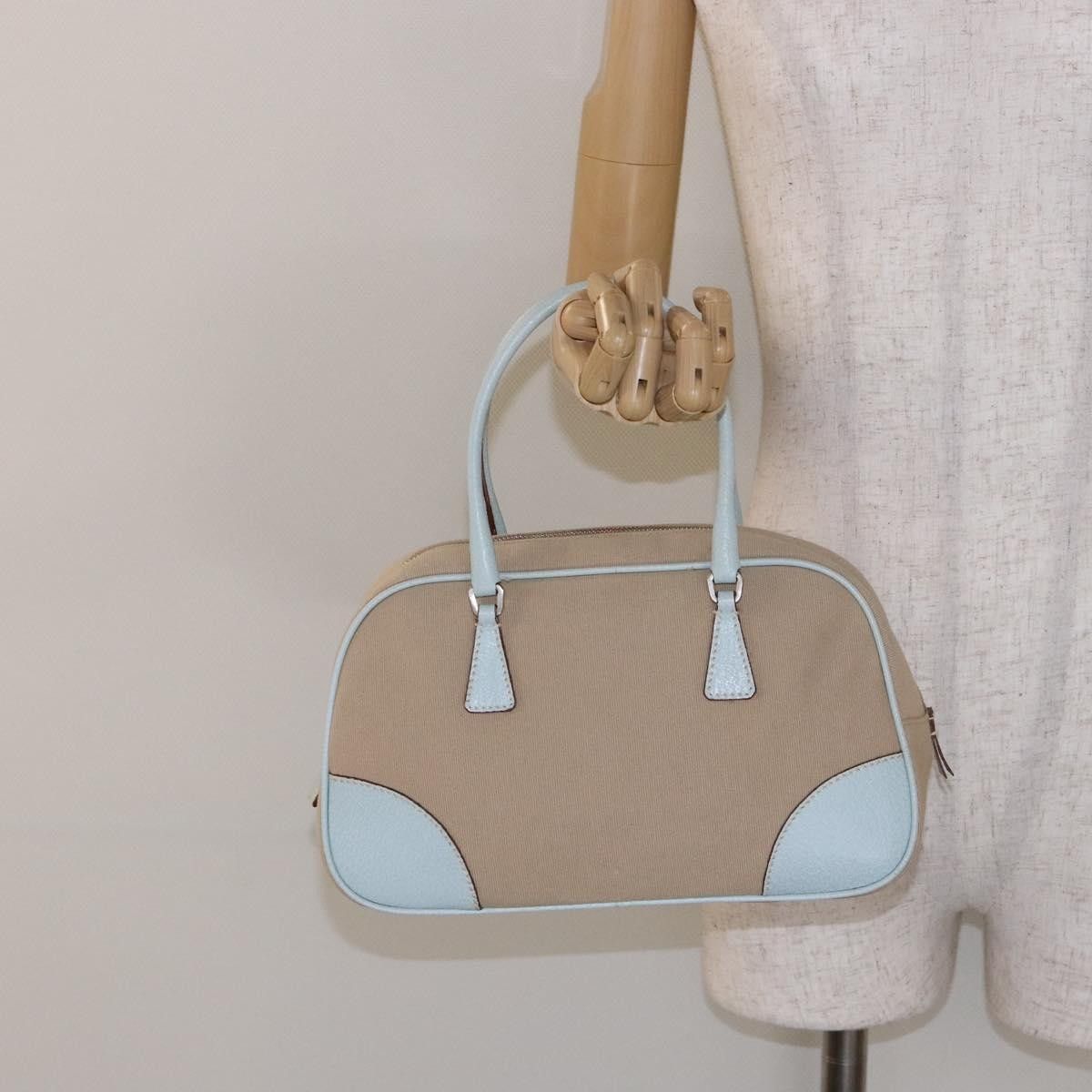 Prada Prada Bauletto Bag Canvas with Leather Size ONE SIZE - 15 Thumbnail
