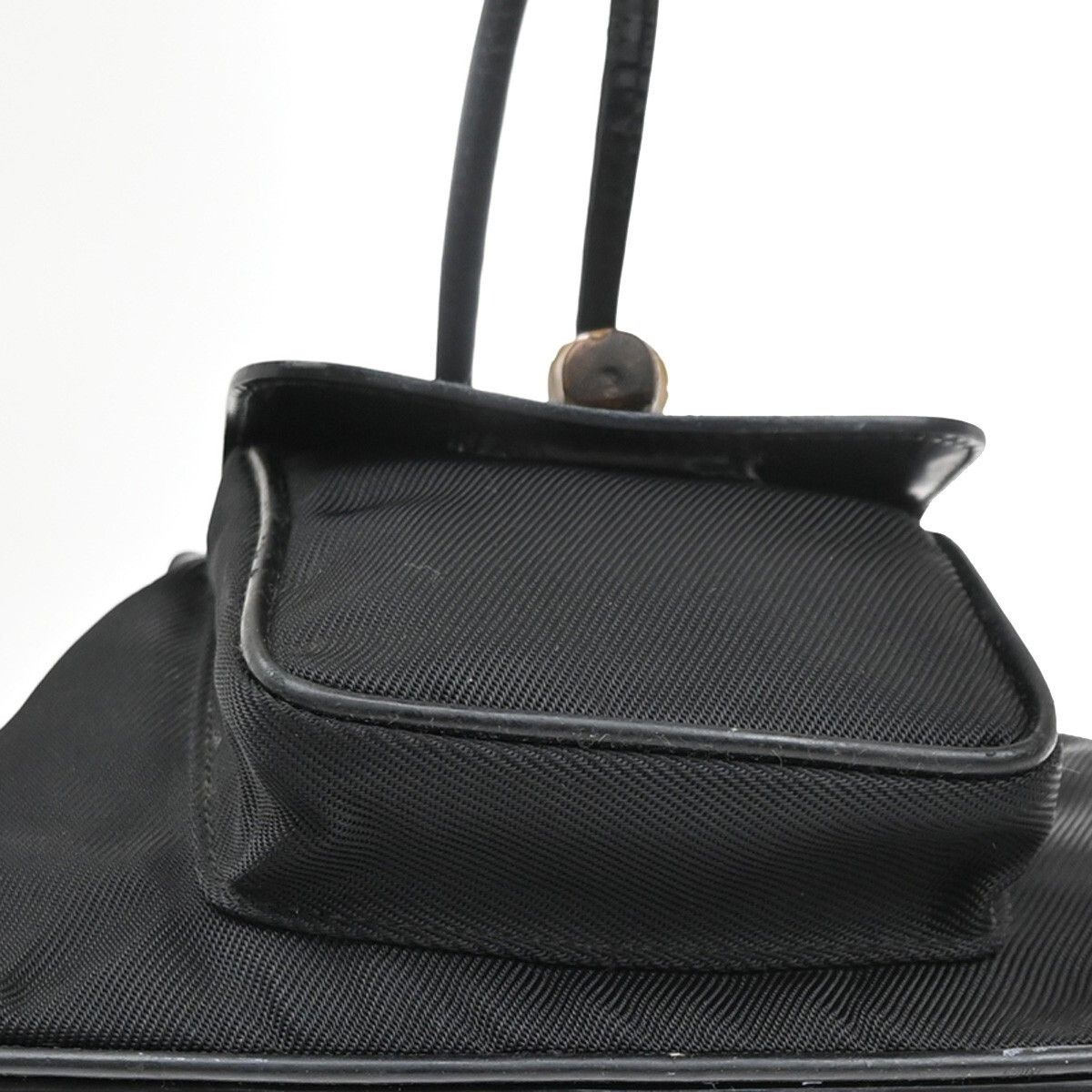 Gucci Gucci Vintage Bamboo Backpack Nylon and Patent Leather Size ONE SIZE - 12 Thumbnail