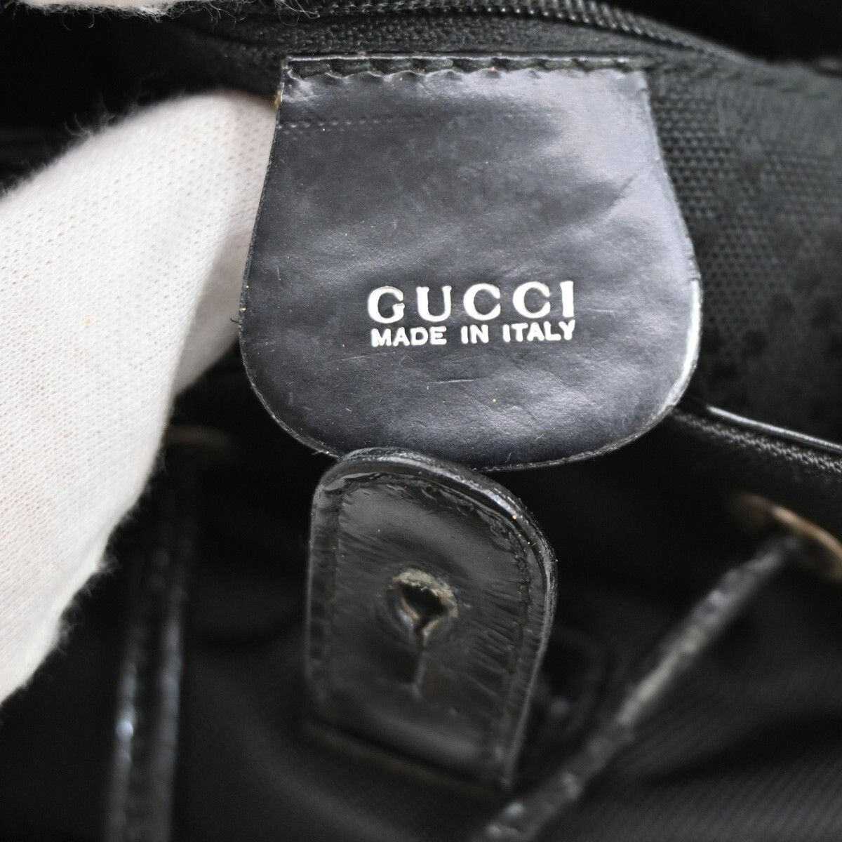 Gucci Gucci Vintage Bamboo Backpack Nylon and Patent Leather Size ONE SIZE - 6 Thumbnail