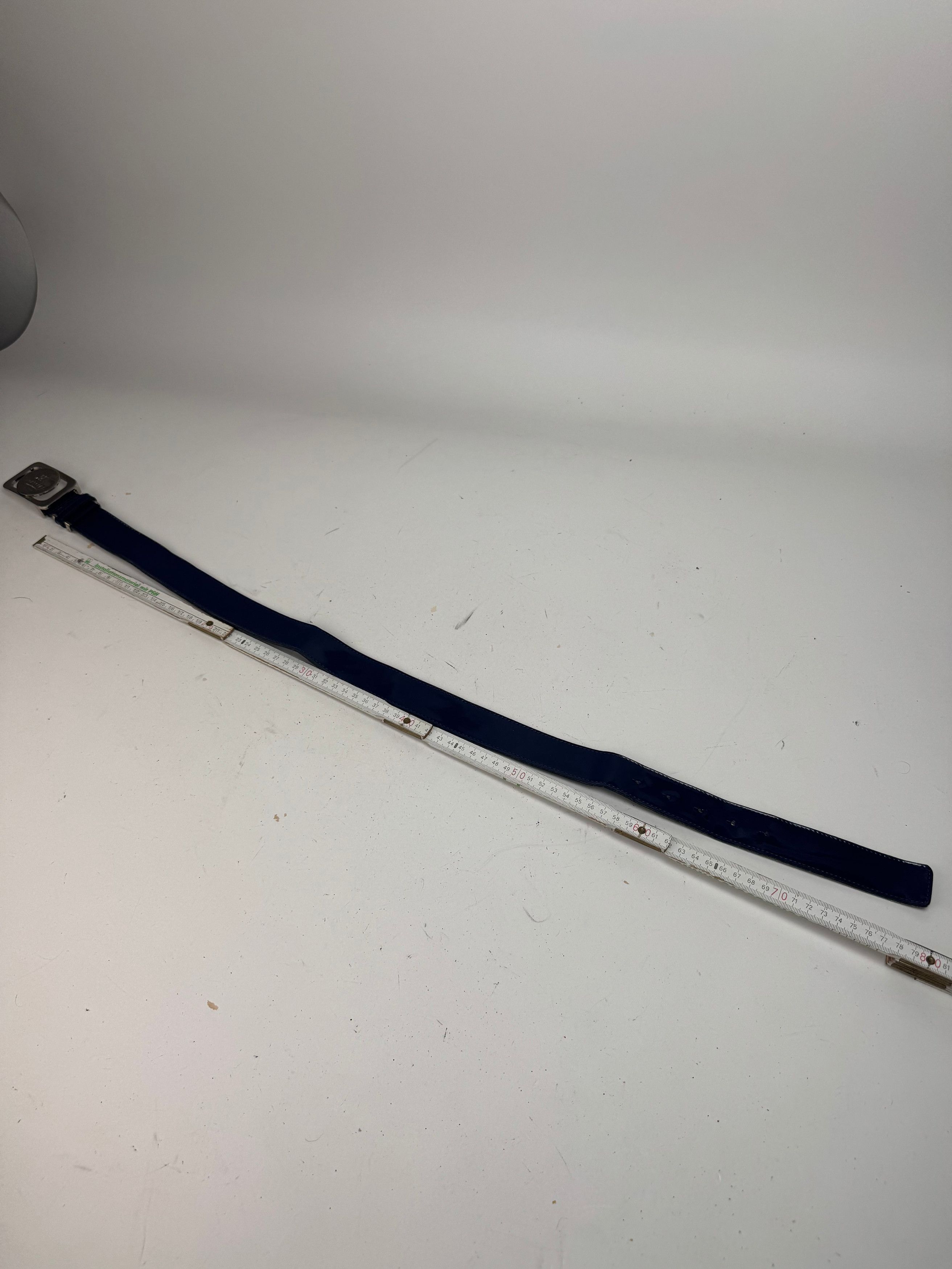Courreges Vintage Patent Leather Belt Navy Size ONE SIZE - 6 Thumbnail