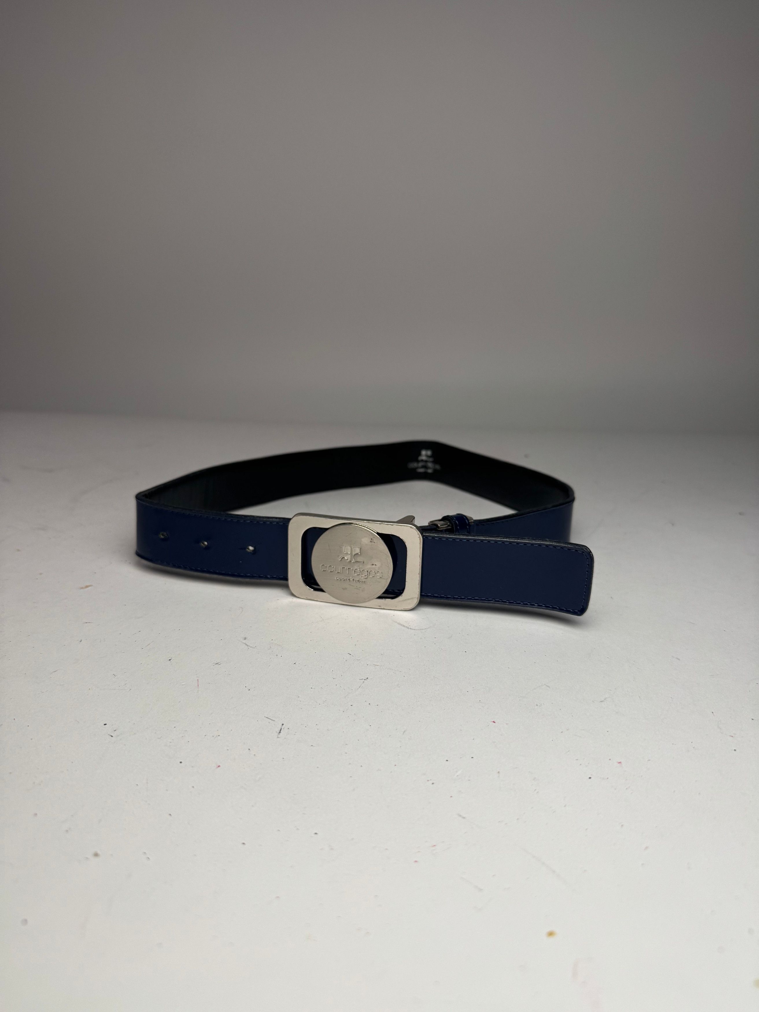 Courreges Vintage Patent Leather Belt Navy Size ONE SIZE - 8 Thumbnail