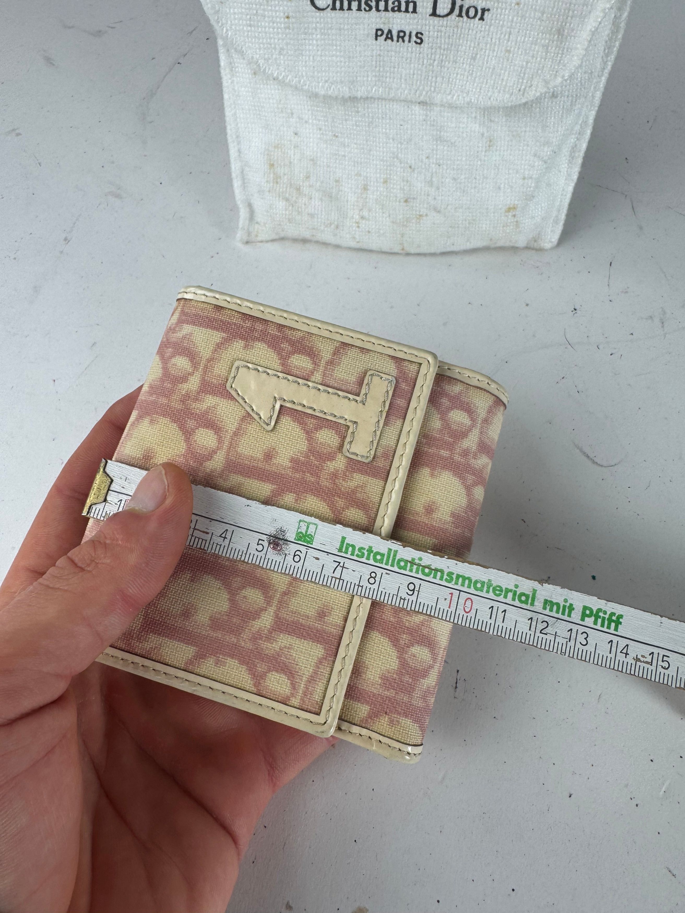 Dior Vintage Oblique Monogram Leather Wallet Pink White Size ONE SIZE - 10 Thumbnail