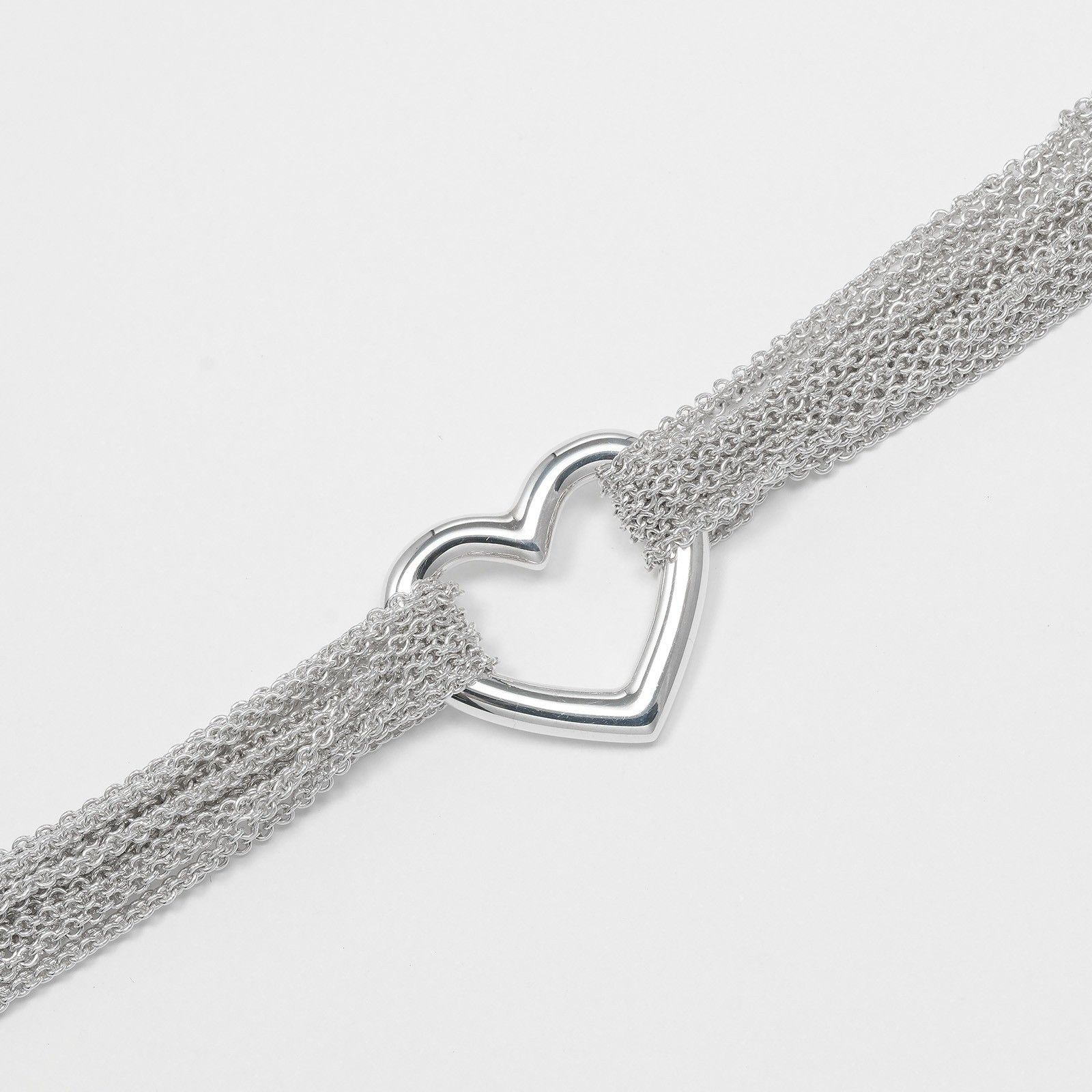Tiffany & Co. Tiffany & Co. Multistrand Mesh Heart Toggle Bracelet Sterling Silver Size ONE SIZE - 3 Thumbnail