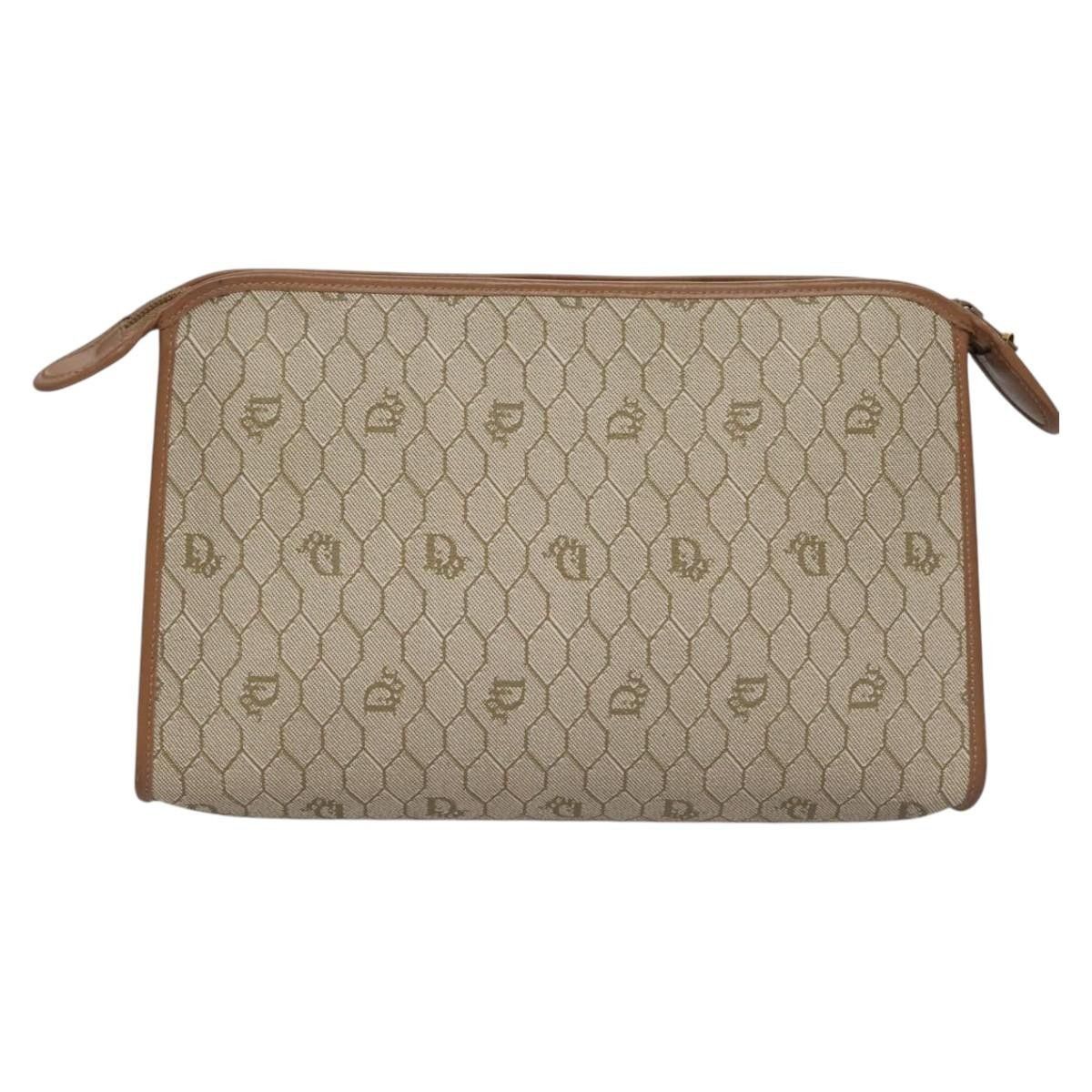 Dior Christian Dior Vintage Honeycomb Zip Pouch Coated Canvas Size ONE SIZE - 2 Thumbnail
