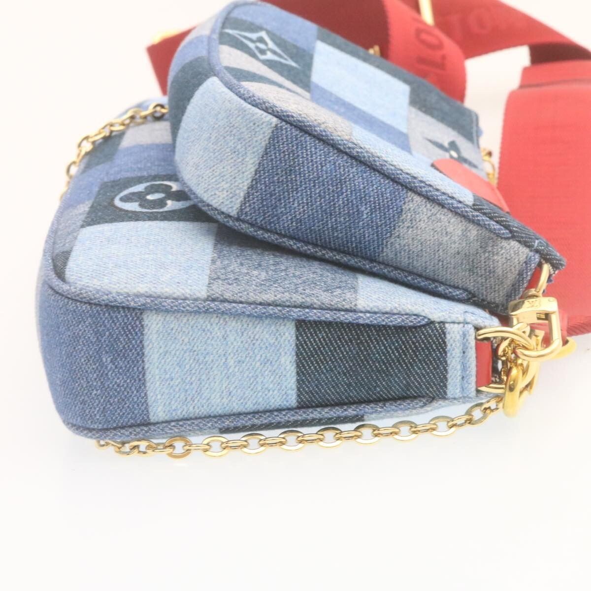 Louis Vuitton Louis Vuitton Multi Pochette Accessoires Damier and Monogram Patchwork Denim Size ONE SIZE - 4 Thumbnail