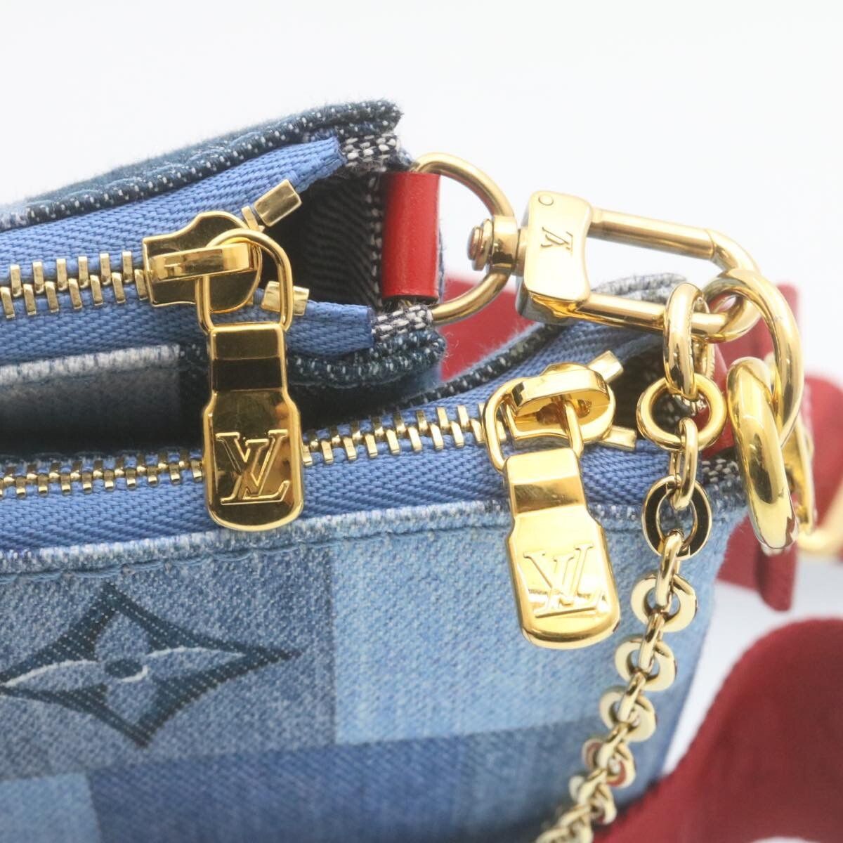 Louis Vuitton Louis Vuitton Multi Pochette Accessoires Damier and Monogram Patchwork Denim Size ONE SIZE - 11 Thumbnail