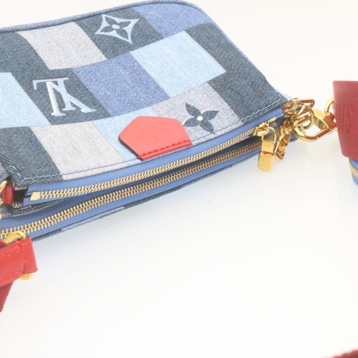 Louis Vuitton Louis Vuitton Multi Pochette Accessoires Damier and Monogram Patchwork Denim Size ONE SIZE - 16 Thumbnail