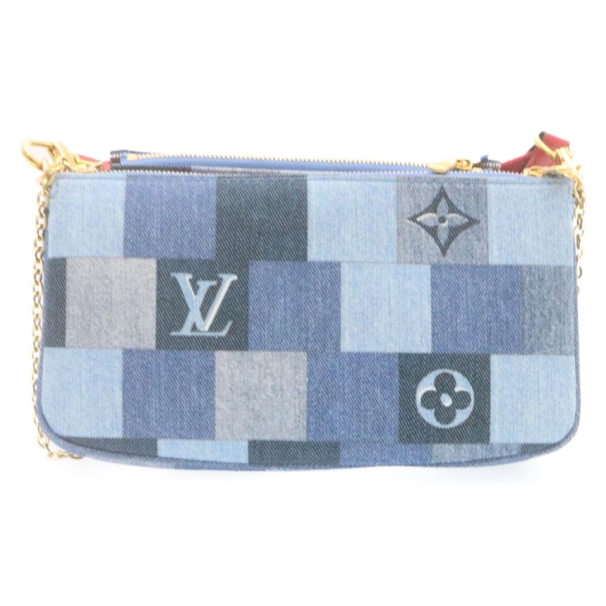 Louis Vuitton Louis Vuitton Multi Pochette Accessoires Damier and Monogram Patchwork Denim Size ONE SIZE - 2 Thumbnail