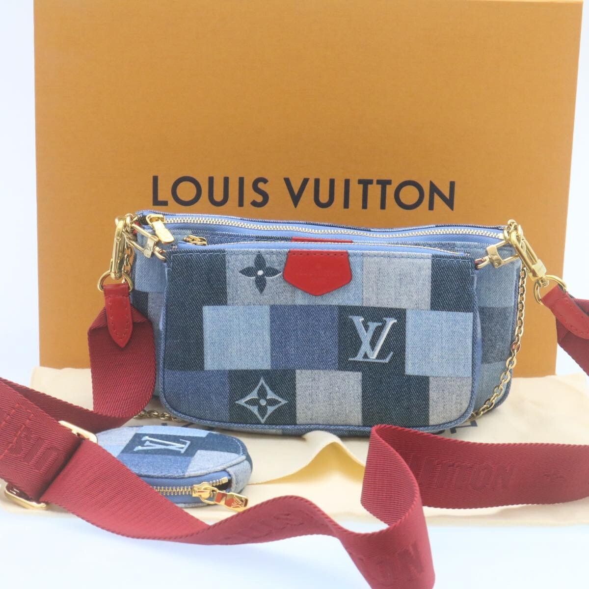Louis Vuitton Louis Vuitton Multi Pochette Accessoires Damier and Monogram Patchwork Denim Size ONE SIZE - 12 Thumbnail
