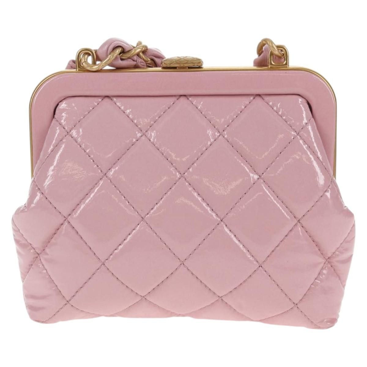 Chanel Chanel Bow Frame Clutch With Chain Quilted Patent with Lambskin Size ONE SIZE - 2 Thumbnail