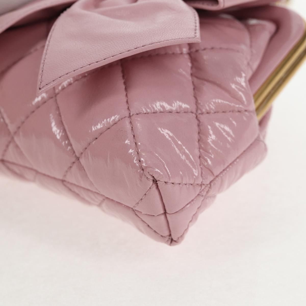 Chanel Chanel Bow Frame Clutch With Chain Quilted Patent with Lambskin Size ONE SIZE - 10 Thumbnail