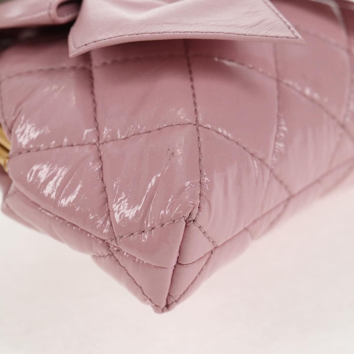 Chanel Chanel Bow Frame Clutch With Chain Quilted Patent with Lambskin Size ONE SIZE - 9 Thumbnail