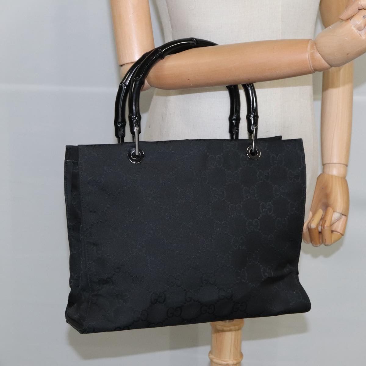 Gucci Gucci Vintage Bamboo Handle Tote GG Nylon Size ONE SIZE - 15 Thumbnail