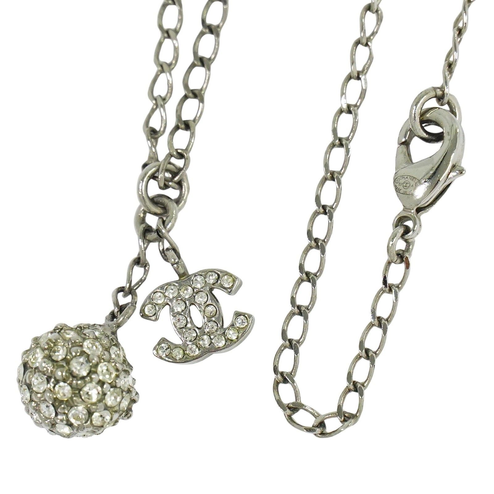 Chanel Chanel CC Necklace Metal and Rhinestone Size ONE SIZE - 2 Thumbnail