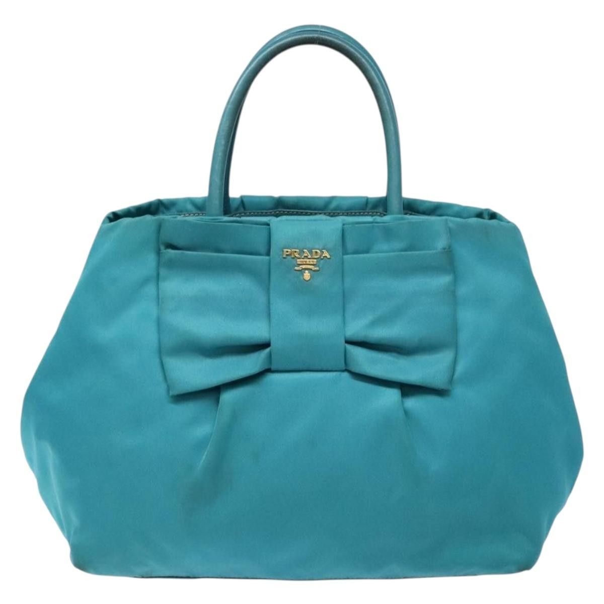Prada Prada Logo Bow Tote Tessuto with Leather Size ONE SIZE - 18 Thumbnail