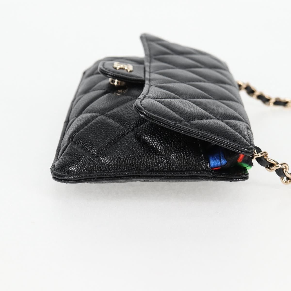 Chanel Chanel Foldable Tote Bag with Chain Quilted Caviar with Printed Nylon Size ONE SIZE - 4 Thumbnail