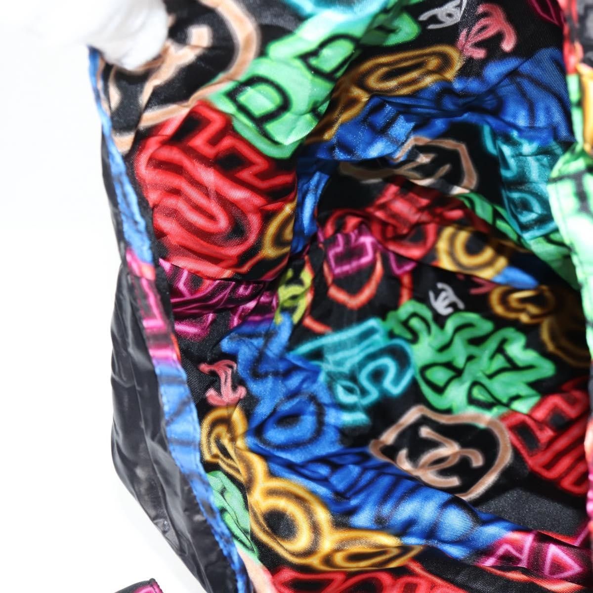Chanel Chanel Foldable Tote Bag with Chain Quilted Caviar with Printed Nylon Size ONE SIZE - 23 Thumbnail